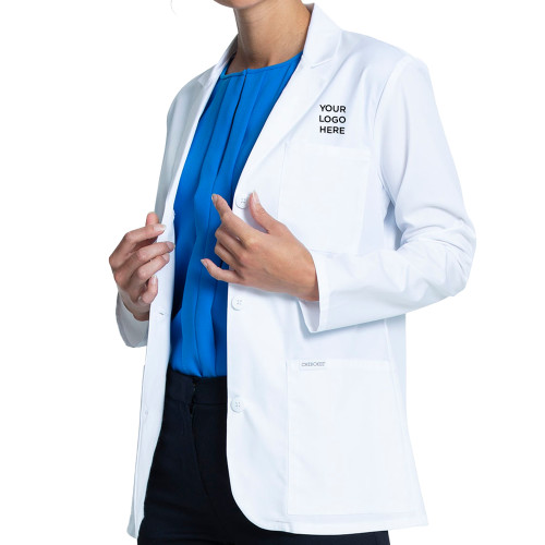 Womens 30in Tall White Lab Coat-Your Logo Here