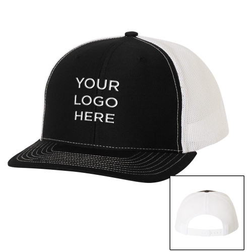 Richardson Black/White Trucker Hat-Your Logo Here