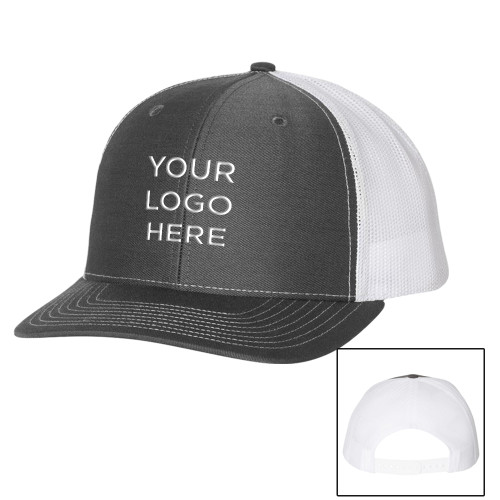 Richardson Charcoal/White Trucker Hat-Your Logo Here