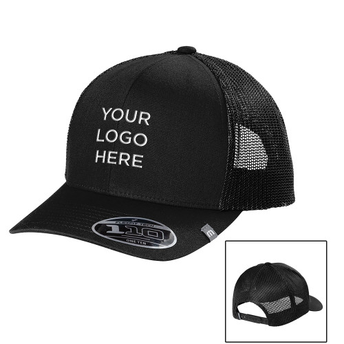TravisMathew Black Trucker Cap-Your Logo Here