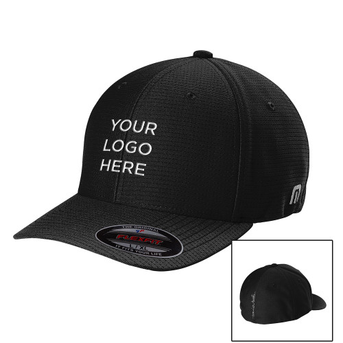 TravisMathew Black Flexback Cap-Your Logo Here