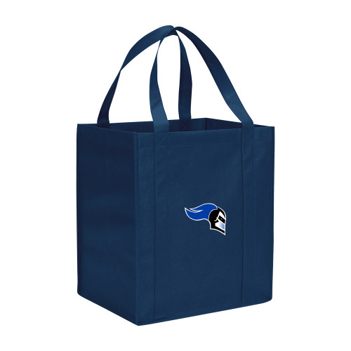  Non Woven Navy Grocery Tote - Knight Head Logo