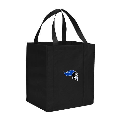 Non Woven Black Grocery Tote - Knight Head Logo