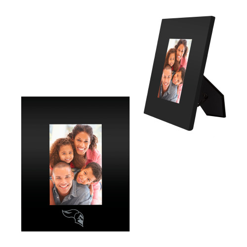  Black Metal 4 x 6 Photo Frame - Knight Head Logo Engraved