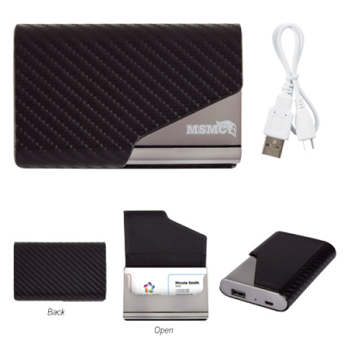  UL Listed Two in One Zeus Power Bank w/ Card Holder - MSMC Knight Head Logo Engraved