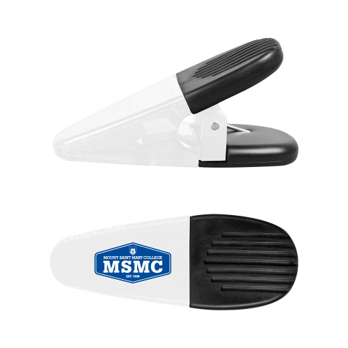  White Crocodile Clip/Magnet - MSMC Blue