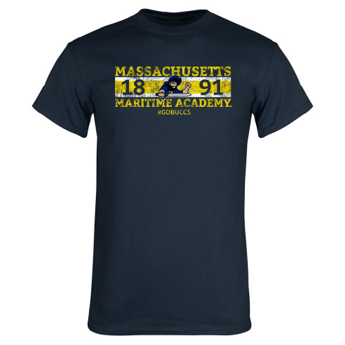  Navy T Shirt - Block Distressed