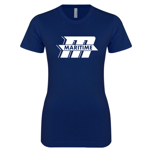  Next Level Womens Navy Boyfriend Tee - Primary Mark