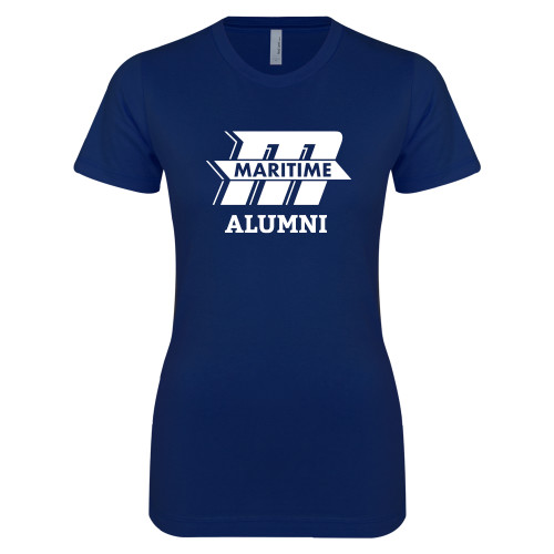  Next Level Womens Navy Boyfriend Tee - Alumni