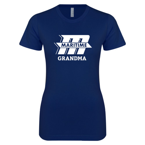  Next Level Womens Navy Boyfriend Tee - Grandma