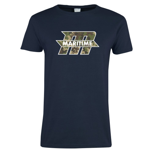  Womens Short Sleeve Navy Tee - M with Camo