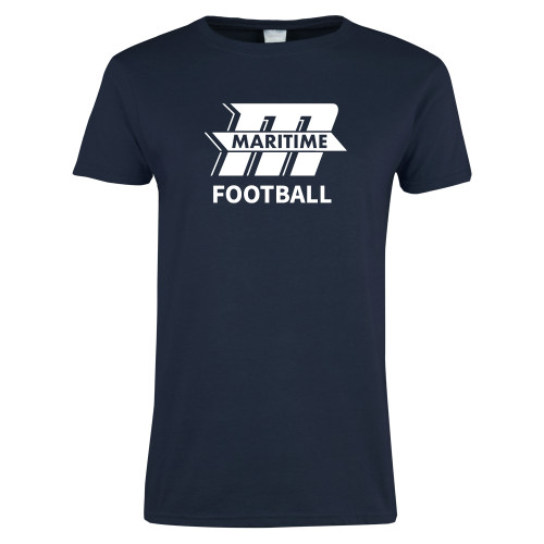  Womens Short Sleeve Navy Tee - Football