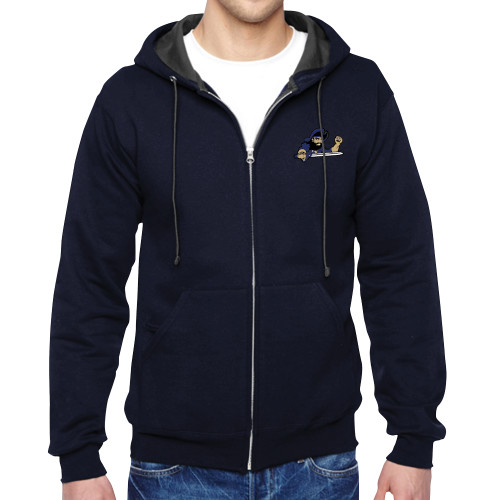  Navy Fleece Full Zip Hoodie - Mascot