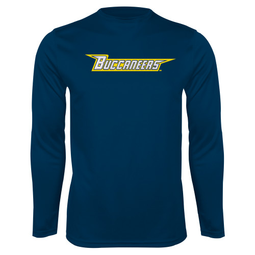  Navy Performance Long Sleeve Shirt - Wordmark