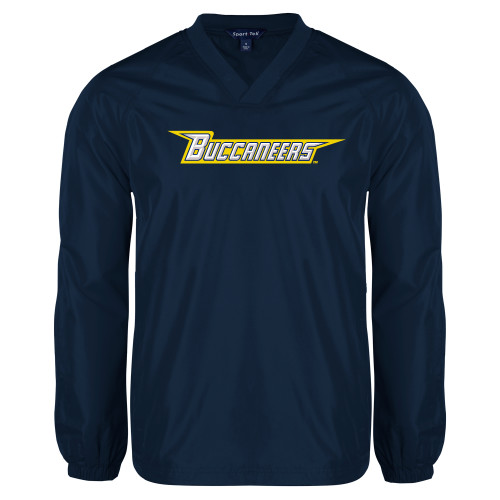  Navy V Neck Raglan Windshirt - Wordmark