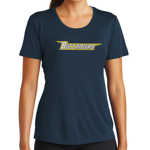  Womens Navy Performance Tee - Wordmark