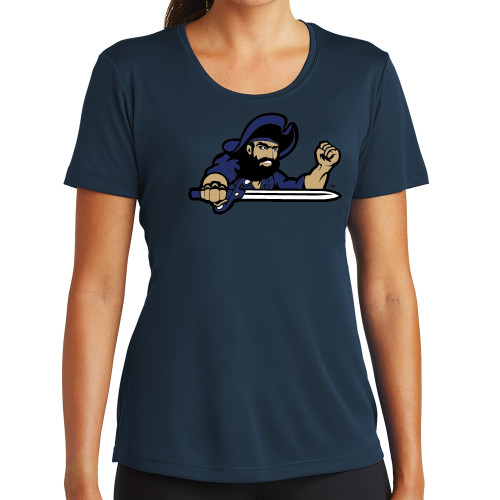  Womens Navy Performance Tee - Mascot