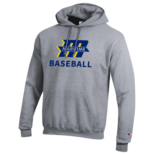  Champion Heather Grey Fleece Hoodie - Baseball