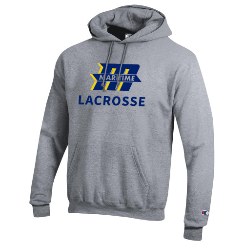  Champion Heather Grey Fleece Hoodie - Lacrosse