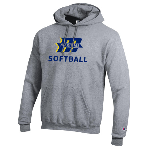  Champion Heather Grey Fleece Hoodie - Softball