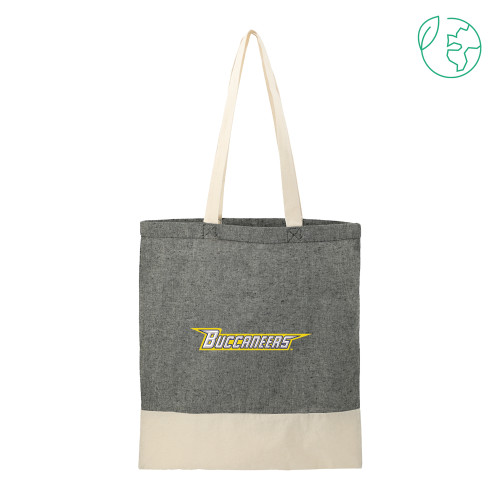  Split Recycled Black Cotton Twill Convention Tote - Wordmark