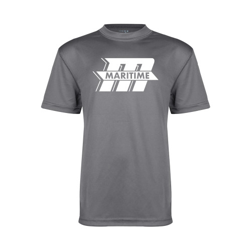 Youth Performance Grey Concrete Tee - Primary Mark