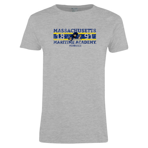  Womens Grey Short Sleeve Tee - Block Distressed