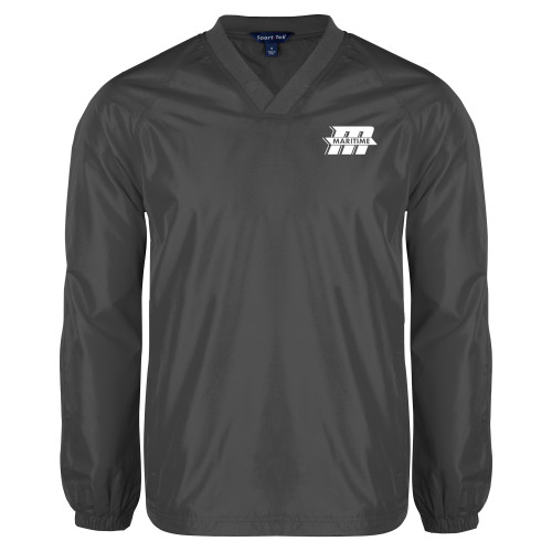  Charcoal V Neck Raglan Windshirt - Primary Mark