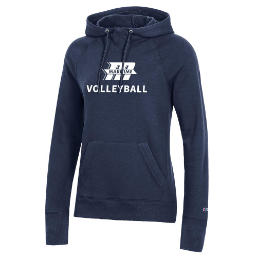  Champion Womens Navy Pull Over Hood - Volleyball