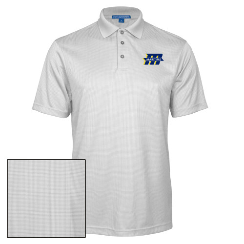  White Performance Fine Jacquard Polo - Primary Mark