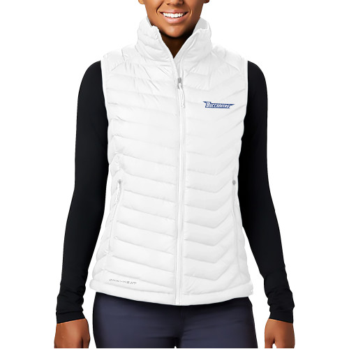  Columbia Womens White Powder Lite Vest - Wordmark Embroidery