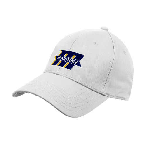  White Structured Adjustable Pro Style Hat - Primary Mark