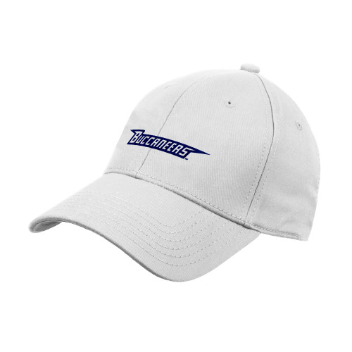  White Structured Adjustable Pro Style Hat - Wordmark Embroidery