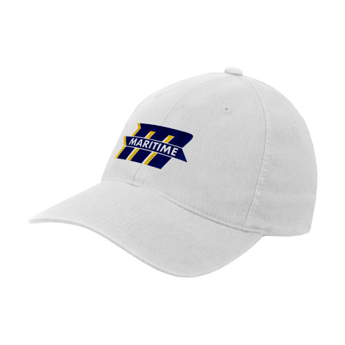  White Flexfit Structured Low Profile Hat - Primary Mark