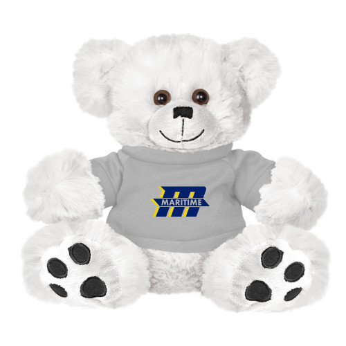  Plush Big Paw 8 1/2 inch White Bear w/Grey Shirt - Primary Mark