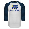 Thumbnail image for  White/Navy Raglan Baseball T Shirt