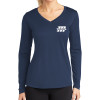 Thumbnail image for  Womens Navy Performance Long Sleeve V Neck Shirt