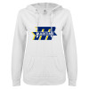 Thumbnail image for  ENZA Womens White V Notch Raw Edge Fleece Hoodie