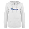 Thumbnail image for  ENZA Womens White V Notch Raw Edge Fleece Hoodie