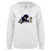 Thumbnail image for  ENZA Womens White V Notch Raw Edge Fleece Hoodie