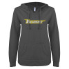 Thumbnail image for  ENZA Womens Dark Heather V Notch Raw Edge Fleece Hoodie