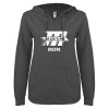 Thumbnail image for  ENZA Womens Dark Heather V Notch Raw Edge Fleece Hoodie