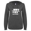 Thumbnail image for  ENZA Womens Dark Heather V Notch Raw Edge Fleece Hoodie