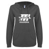 Thumbnail image for  ENZA Womens Dark Heather V Notch Raw Edge Fleece Hoodie