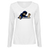 Thumbnail image for  Womens White Long Sleeve V Neck Tee