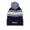 Thumbnail image for  Navy/White Two Tone Knit Pom Beanie w/Cuff