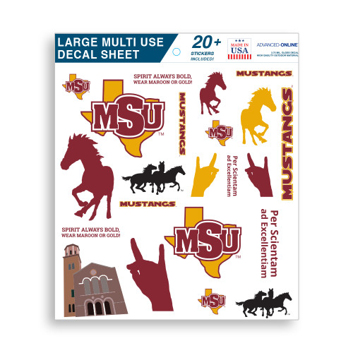  Large Multi Use Decal Sheet - MSU - Sticker Sheet Large