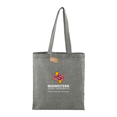  Recycled Cotton Twill Black Tote - MSU Institutional Stacked