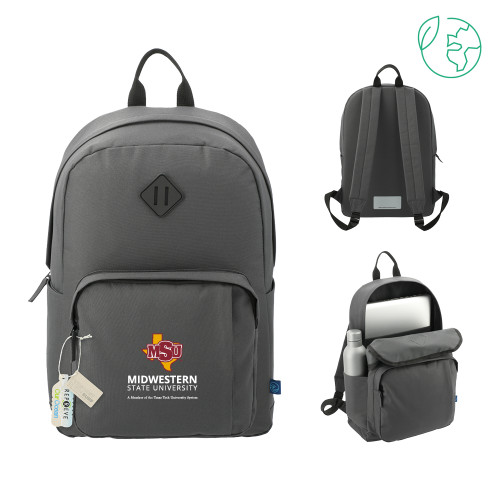  Repreve Ocean Charcoal Everyday Computer Backpack - MSU Institutional Stacked