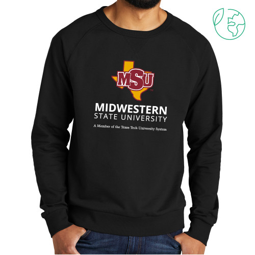  Allmade Black Organic French Terry Crewneck Sweatshirt - MSU Institutional Stacked